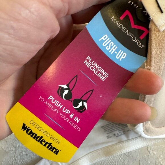 Maidenform Bra 34D Love The Lift Push Up And In‎ White Beige DM9900 New - Picture 8 of 9